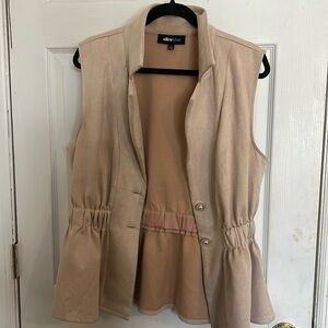 Alice Blue vintage y2k beige velvet sleeveless vest